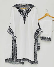 *New white kurta Black embroidery*